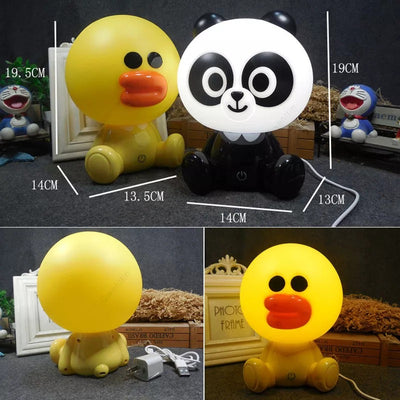 Panda &amp; Sally Chicken Night Lamp LED Cartoon USB Night Lights Children Table Lamps Baby Bedroom Bedside Home Decor Gift For Kids